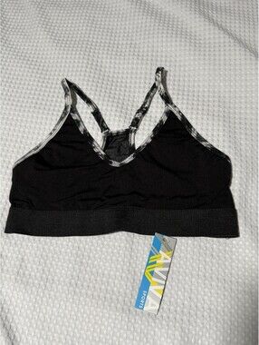 🎄 AVIVA Sports  Black Racerback Sport Bra Small New With Tag